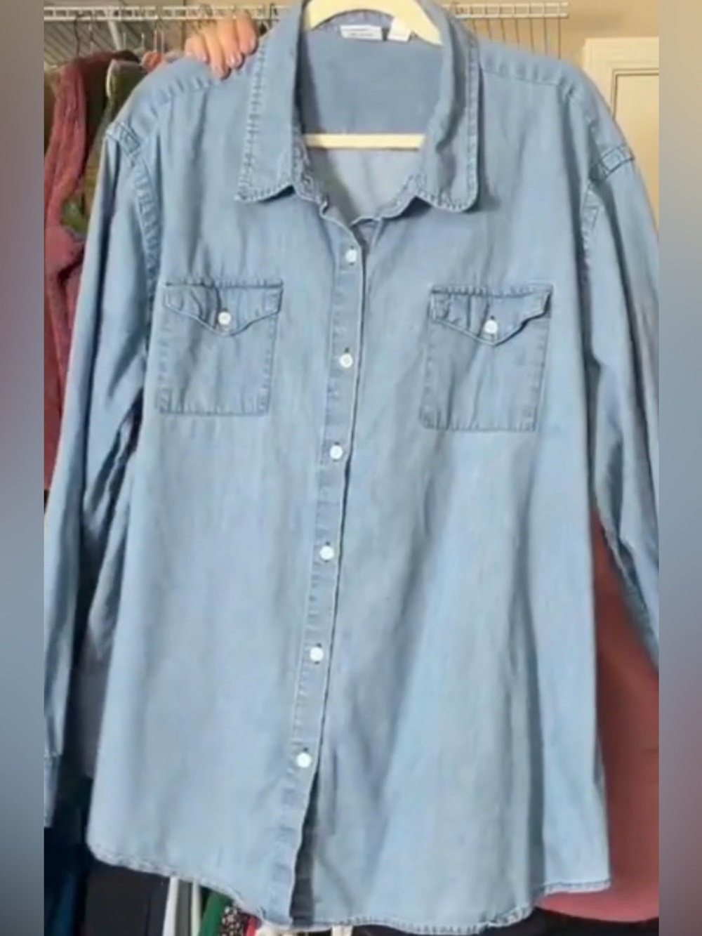 The Vermont Country Store Lightweight Denim Shirt, Size 3X
